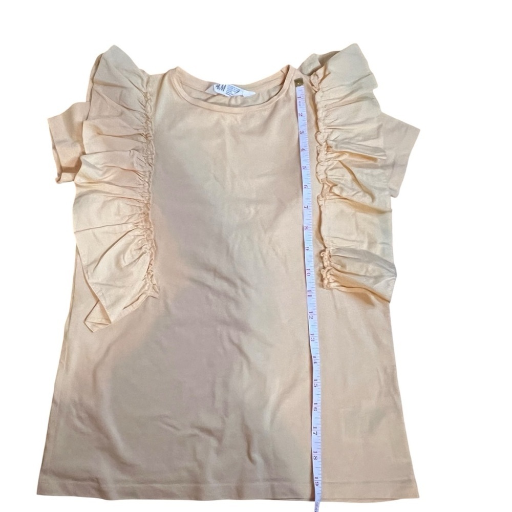 H&M|Kids Girls Ruffle Short Sleeve Tee- Light Orange Size 8 years - Picture 7 of 8